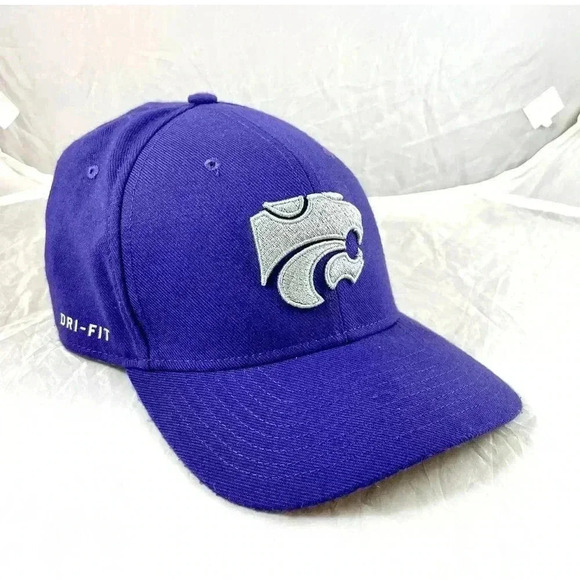 Nike Kansas State Wildcats DRI-FIT Purple Hat Sz L XL 100% Cotton - Picture 1 of 8